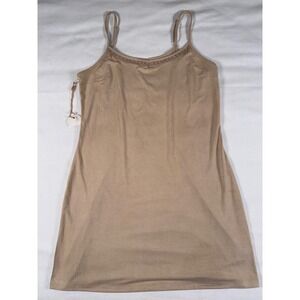 Shyanne Tan Faux Suede Mini Dress Sleeveless Western Adjustable Straps Size M